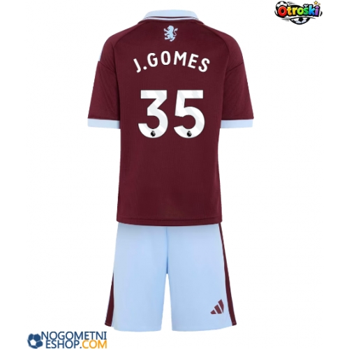 Otroški Nogometni dresi Aston Villa Joao Gomes #35 Domači 2026-27 Kratek Rokav (+ Kratke hlače)